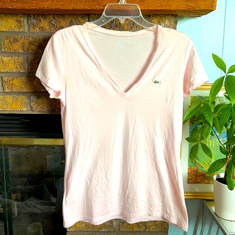 Lacoste pink lightweight short sleeve shirt